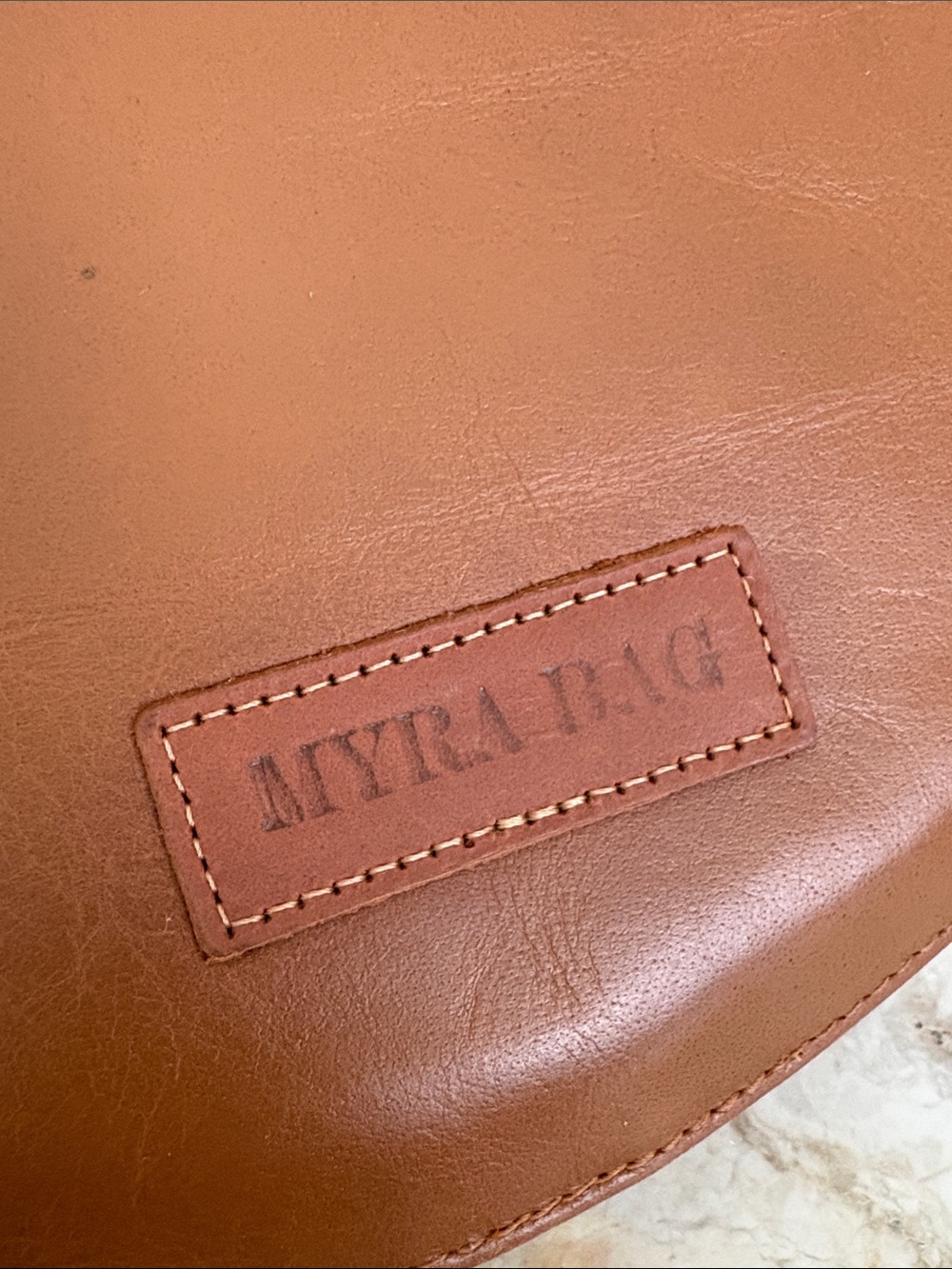 Myra Prairie Dreams Handtooled Round Leather Bag - As New - Boho - Picture 13 of 16